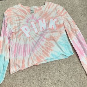 Pastel tie dye Victoria secret pink crop top